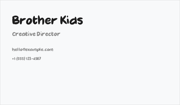 Brother Kids Business Card