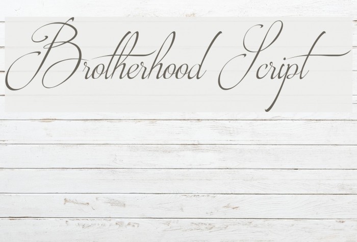 Brotherhood Script Font examples