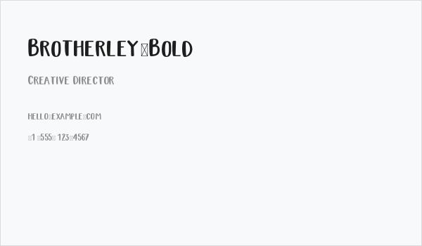 Brotherley-Bold Business Card