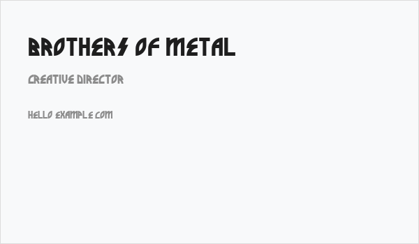 Brothers of Metal Business Card