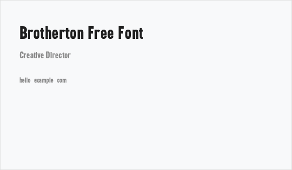 Brotherton Free Font Business Card