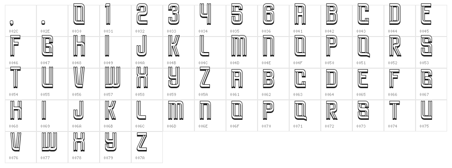 Brovic Inline Extrude Character Map