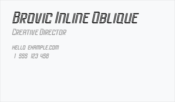 Brovic Inline Oblique Business Card