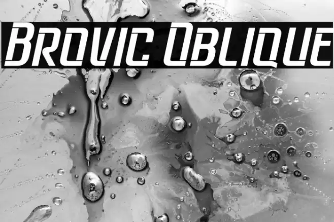 Brovic Oblique Schriftart examples