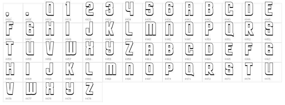 Brovic Regular Extrude Character Map