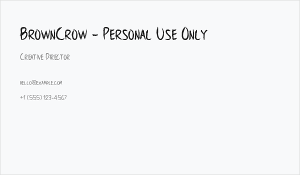 BrownCrow - Personal Use Only Business Card