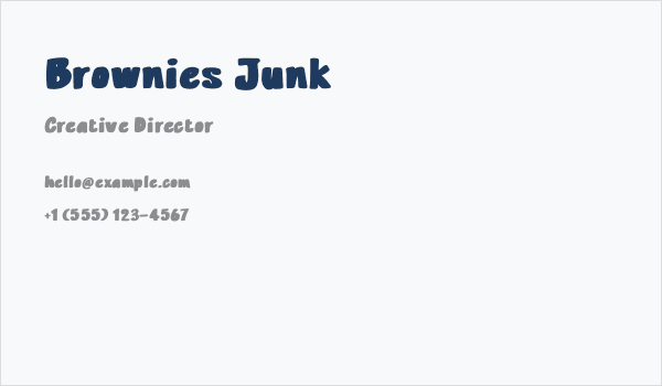 Brownies Junk Business Card