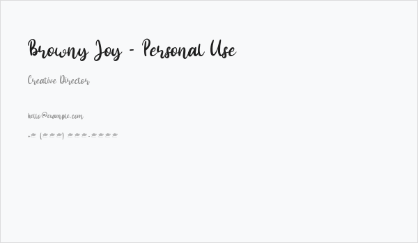 Browny Joy - Personal Use Business Card