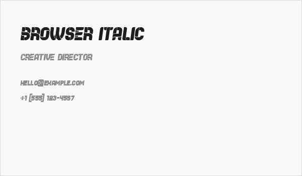 Browser Italic Business Card