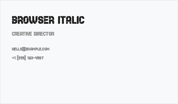 Browser Italic Business Card