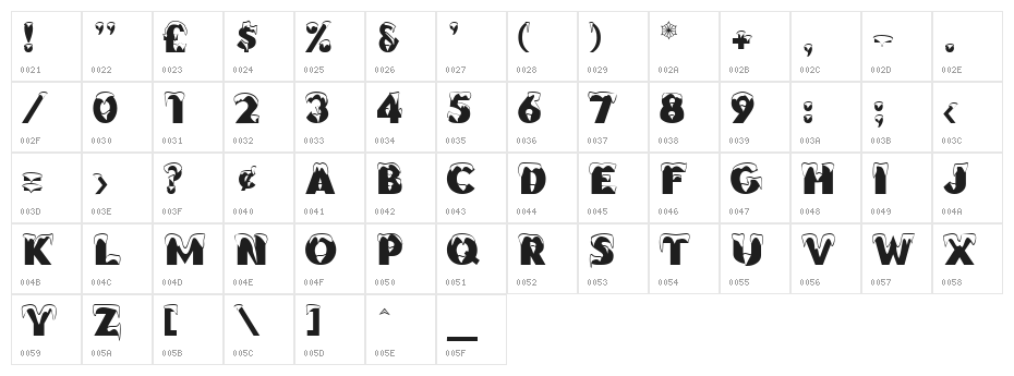 Brrrrr Regular Character Map