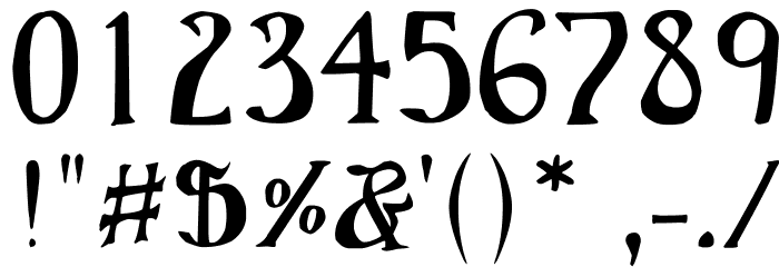 Bruce Scaled Font OTHER CHARS