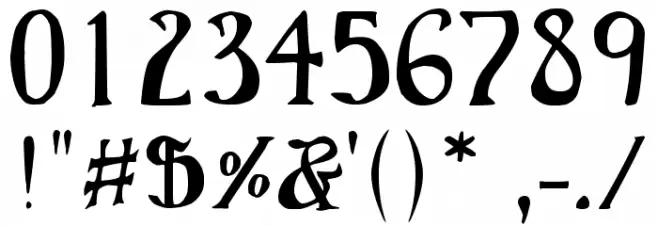 Bruce Scaled Font OTHER CHARS