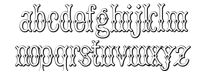 BruceDoublePica Beveled Font LOWERCASE