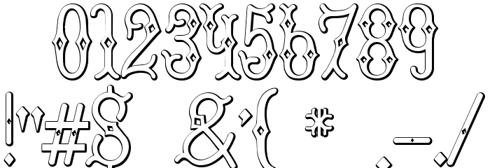 BruceDoublePicaBeveled Font OTHER CHARS