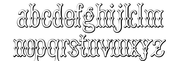 BruceDoublePicaBeveled Font LOWERCASE
