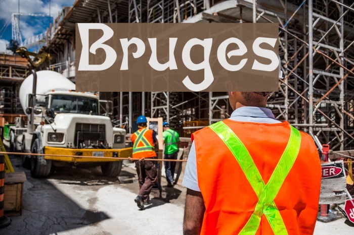 Bruges!` Font examples