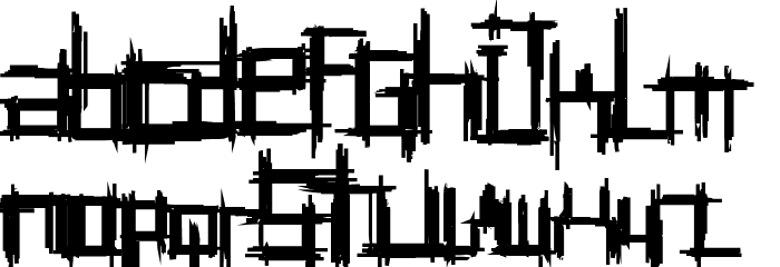 Bruised TwentyFive Font LOWERCASE
