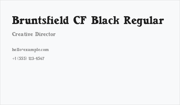 Bruntsfield CF Black Regular Business Card