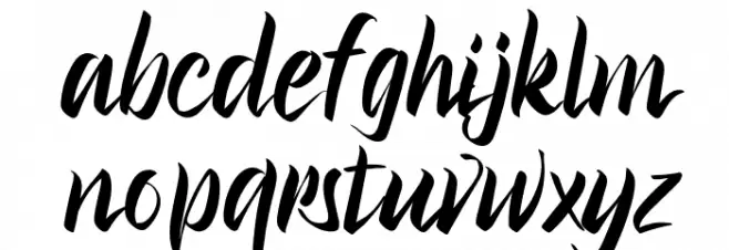 Brush Fila Schriftart Kleinbuchstaben