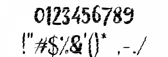Brush Glitch Font OTHER CHARS