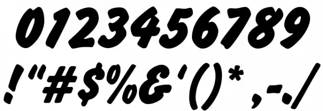 Brush Hand New Font OTHER CHARS