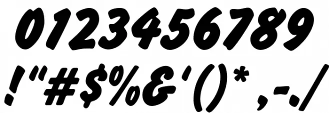 Brush Hand New Font OTHER CHARS