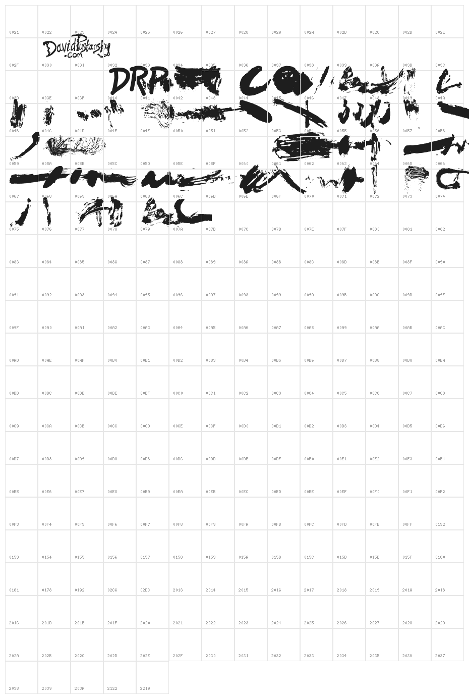 Brush Stroke Of Genius Character Map