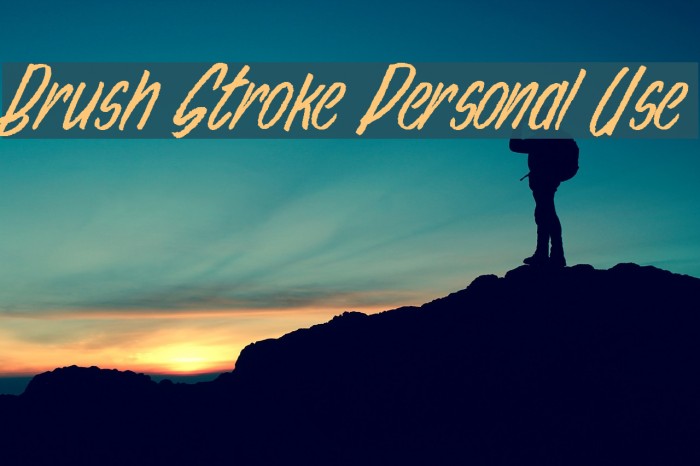 Brush Stroke Personal Use Font examples