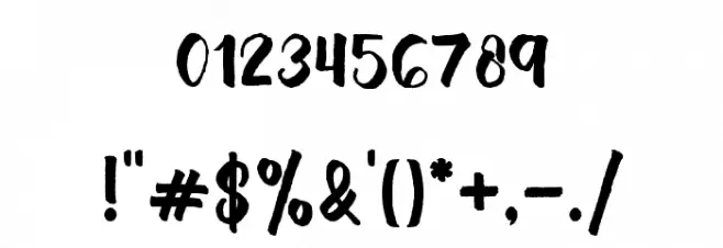 Brush Stroke Font OTHER CHARS