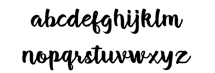 Brush Stroke Font LOWERCASE