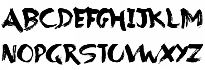 Brush Strokes Font UPPERCASE