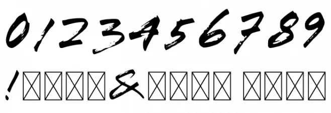 Brush Wedco Font OTHER CHARS