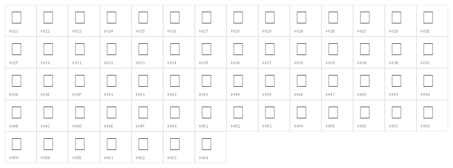 BrushArt Character Map