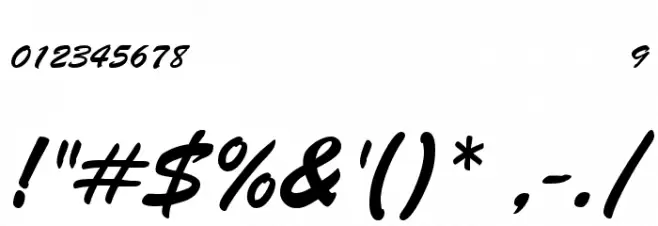 BrushScript-Normal-Italic Font OTHER CHARS
