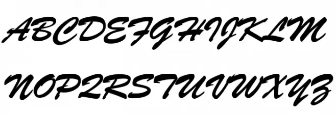BrushScript-Normal-Italic Font UPPERCASE