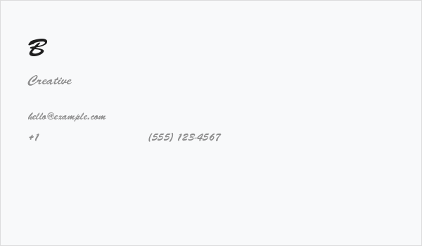 BrushScript-Normal-Italic Business Card