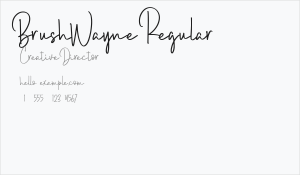 BrushWayne-Regular Business Card