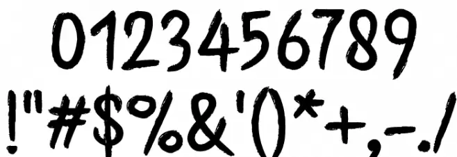 Brushaff Font OTHER CHARS