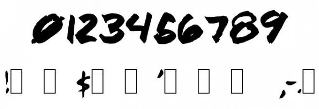 Brushcut Font OTHER CHARS
