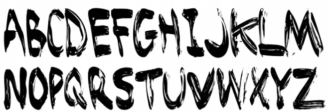 Brushed फ़ॉन्ट लोअरकेस