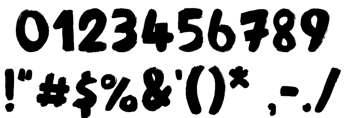BrushedTC-Thick Font OTHER CHARS