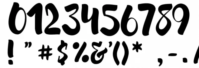 Brusher Font OTHER CHARS