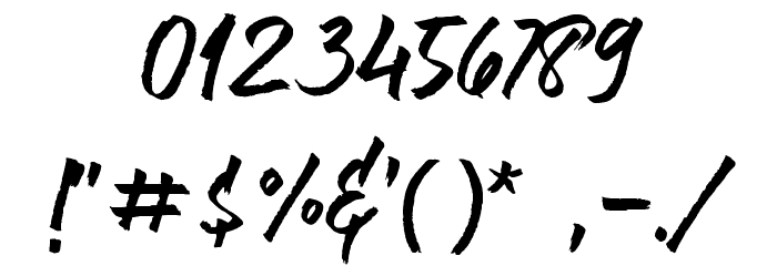 Brushlie Solid Demo Font OTHER CHARS