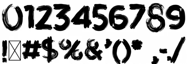 Brushot Bold Font OTHER CHARS