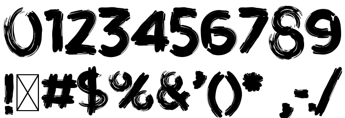 Brushot Bold Font OTHER CHARS