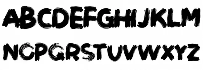 Brushot Bold फ़ॉन्ट लोअरकेस