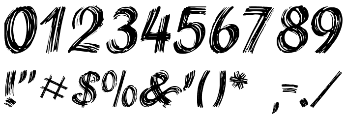 Brushstroke Plain Font OTHER CHARS