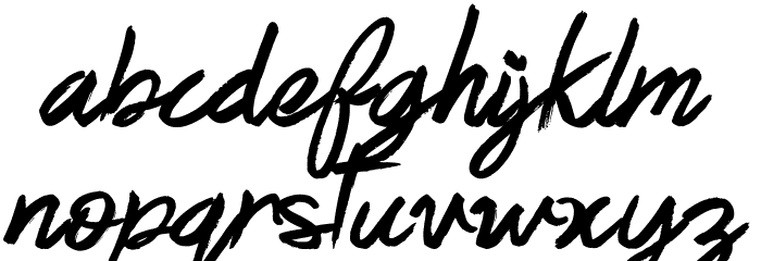 Brushy Script Font LOWERCASE