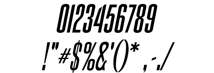 BrusioCondensedItalic Font OTHER CHARS